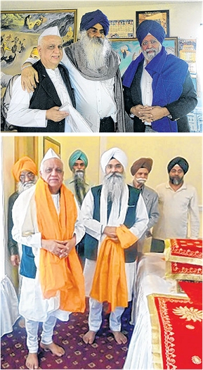 Chela Ram being honored by Didar Bains (California) and Giani Gudarshan (Maryland)