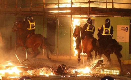Scene of riots that engulfed various UK cities