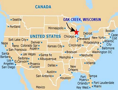 Oak Creek, Wisconsin straddles the Lake Michigan shore