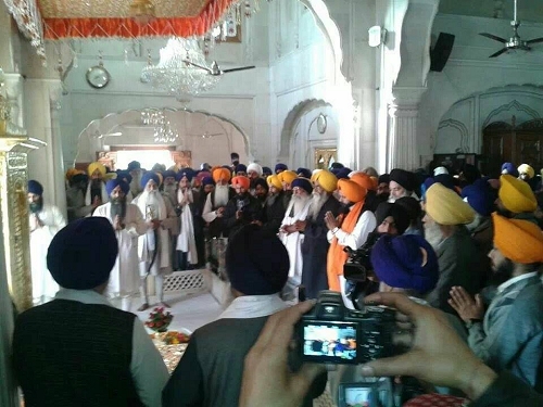 Ardas being performed for the Sikh march