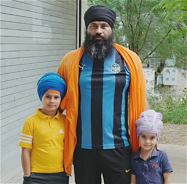 Pavinder Singh Jhota with his sons